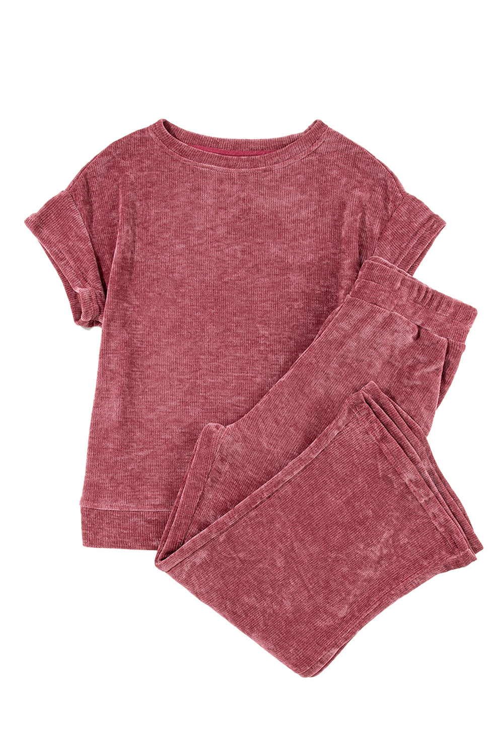 Komplet kratkih rokavov in kratke hlače Rose Pink Mineral Wash Corduroy