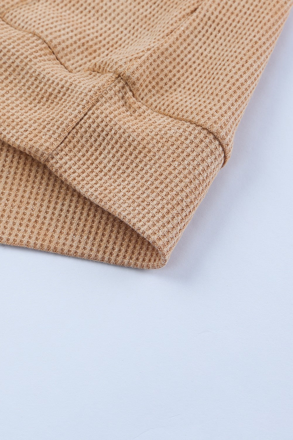 Vaffle pletena majica s kapuljačom s klokanovim džepovima