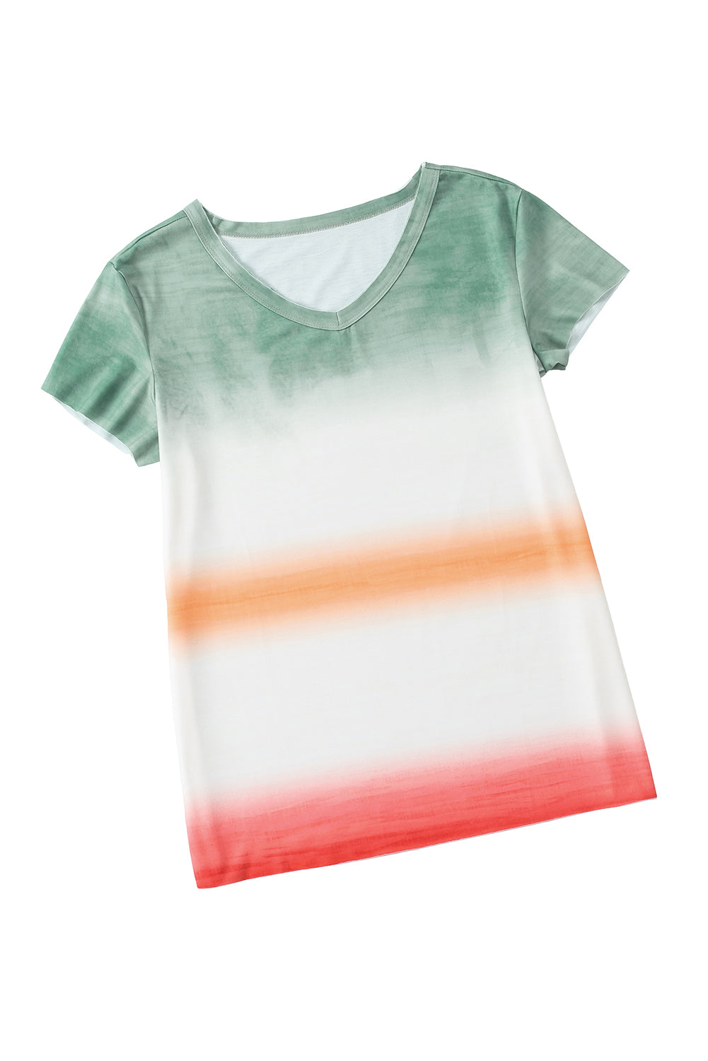 Multicolor Tie-dye V Neck T-shirt