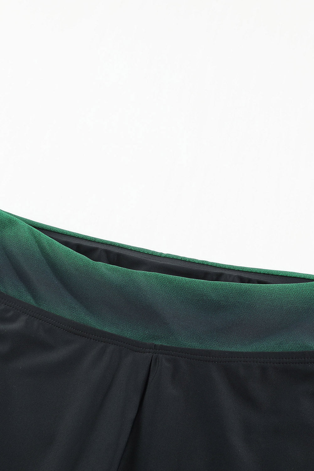 Green Black Ombre Print Racerback Tankini Swimsuit