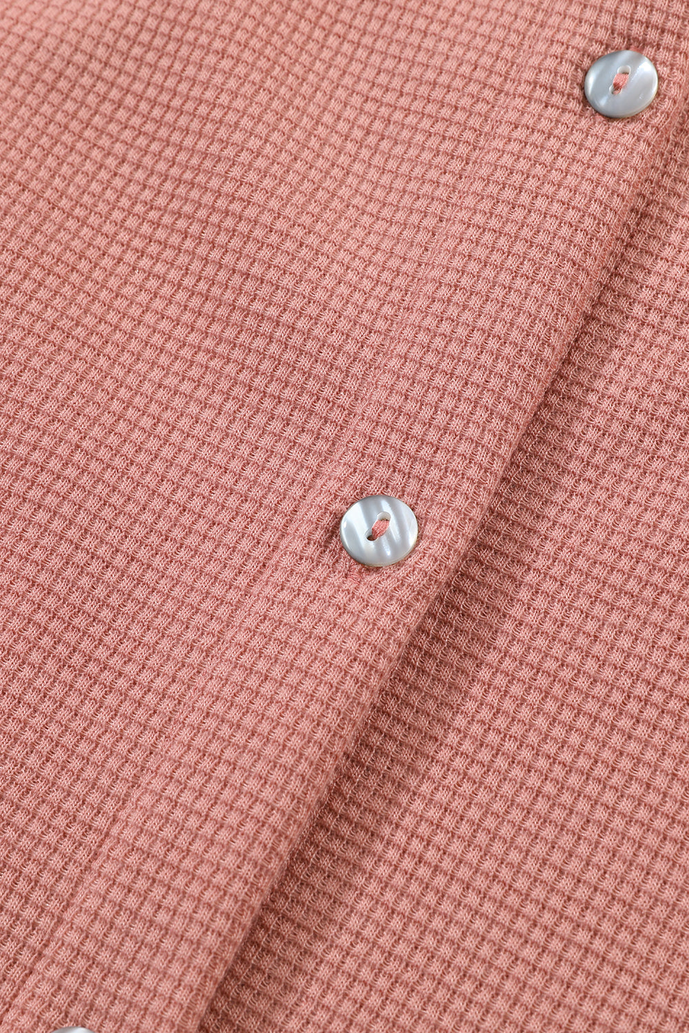 Pink Frilled Pocket Waffle Knit Shacket