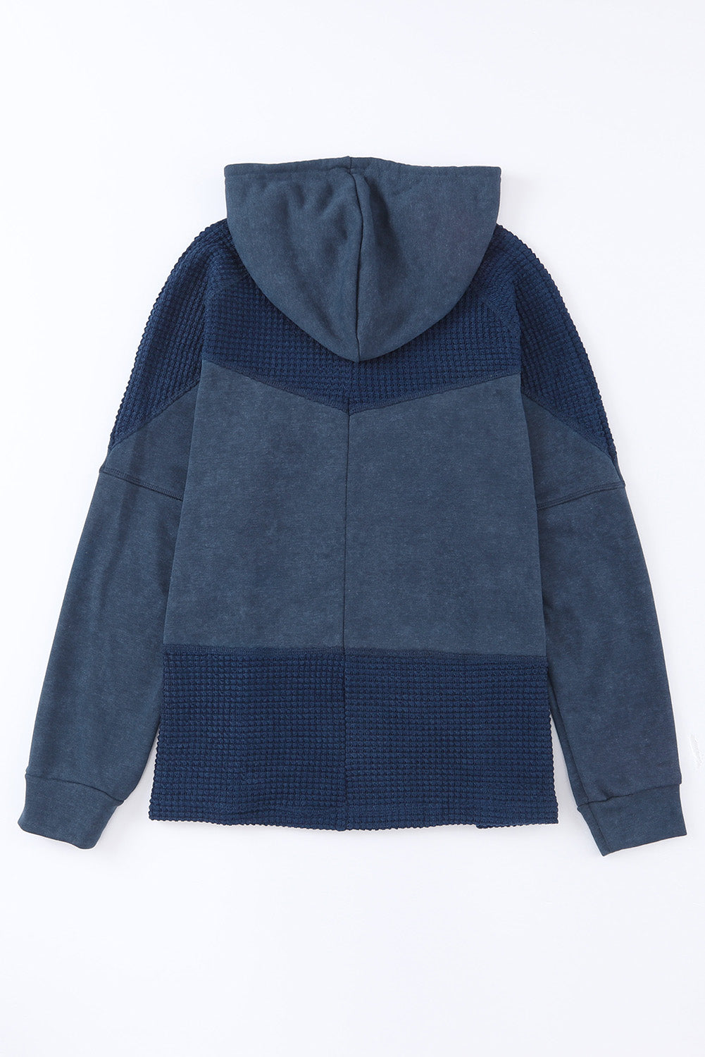 Plava patchwork vintage isprana jakna s kapuljačom