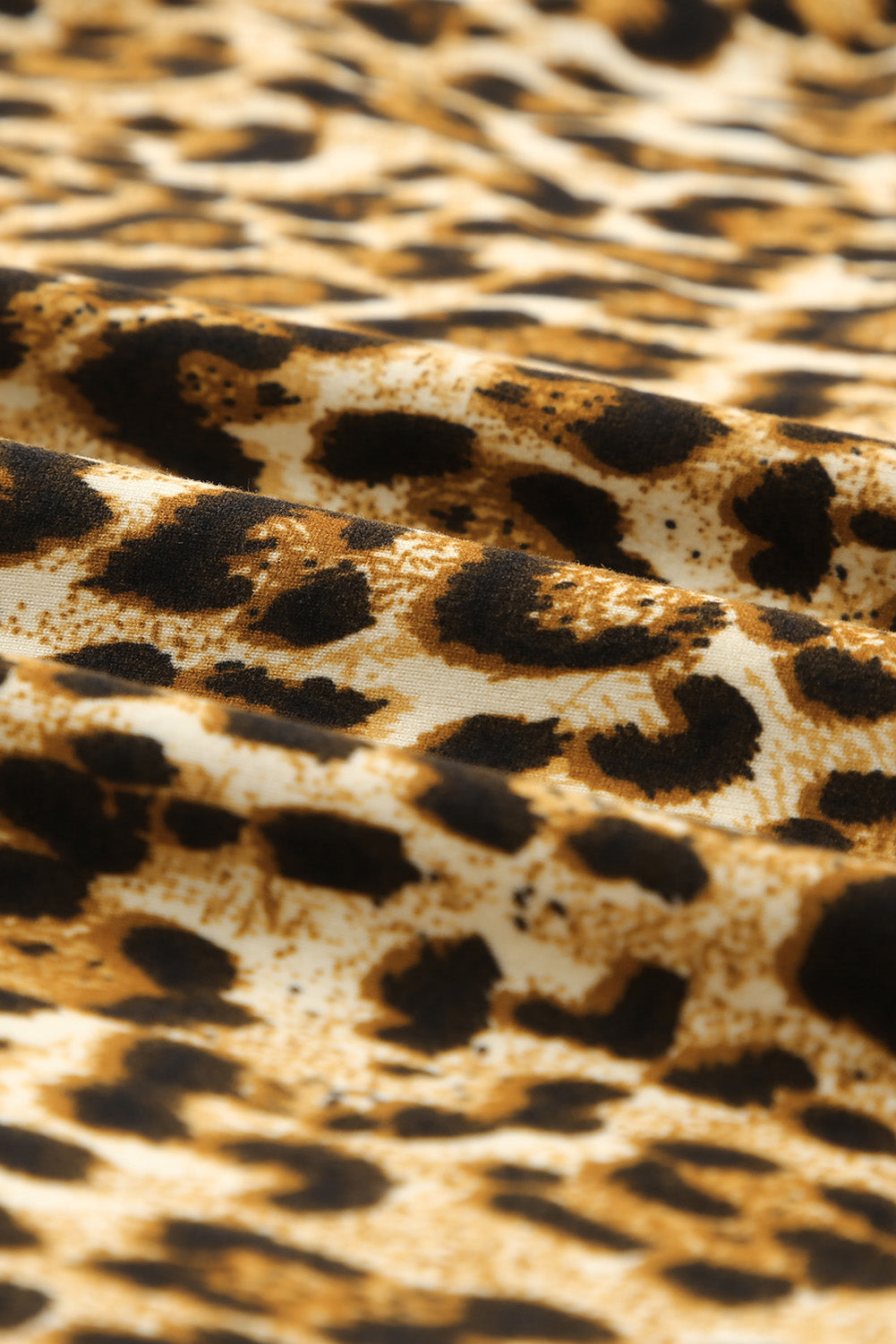 Kurzärmliges A-Linien-Minikleid mit Leopardenmuster