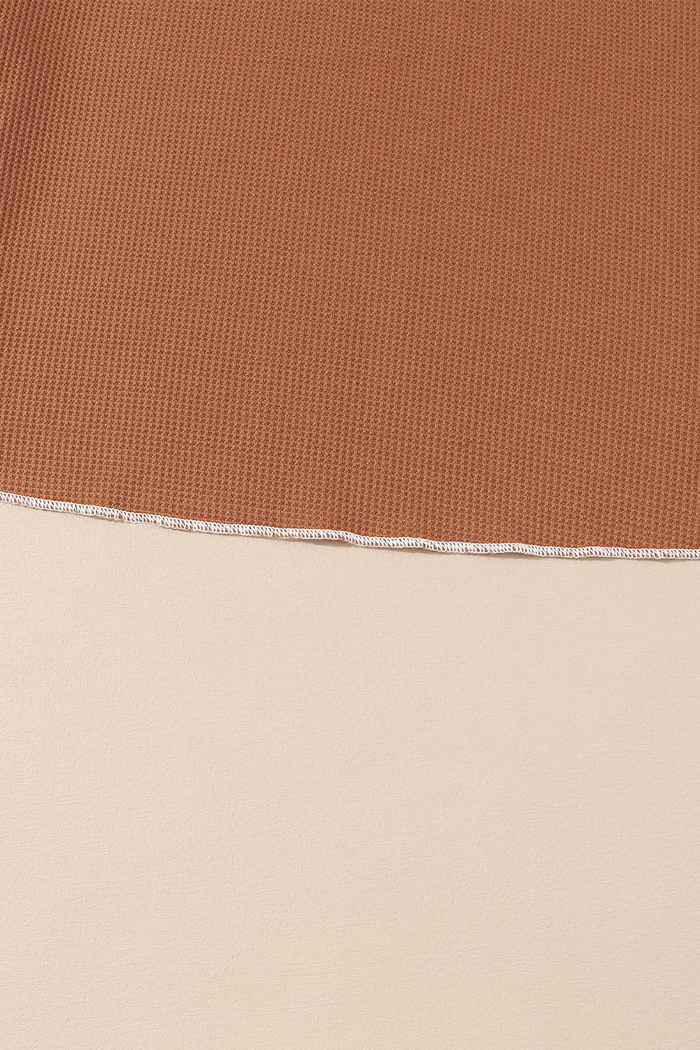 Chestnut Exposed Seam Detail Plus Size Textured Top