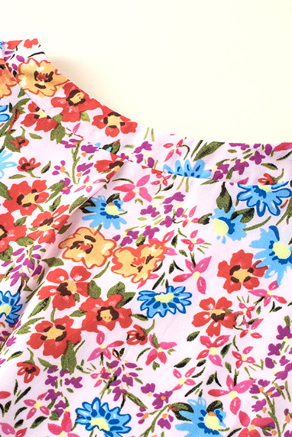 Boho Floral Printed Flutter Sleeve Dress