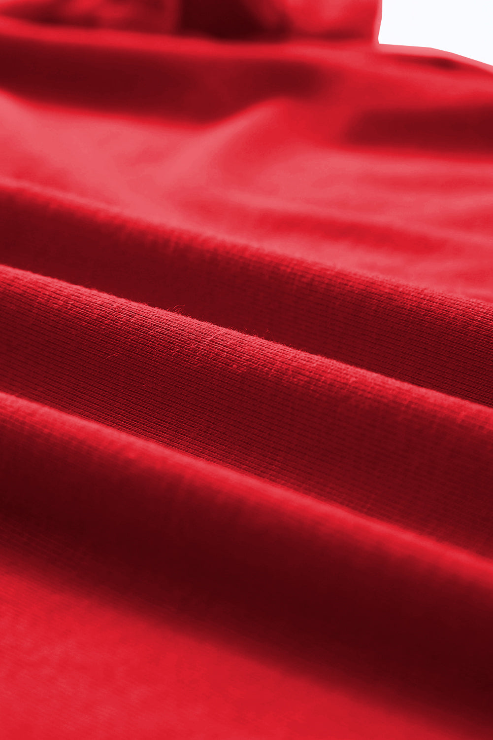 T-shirt décontracté uni à col rond rose rouge