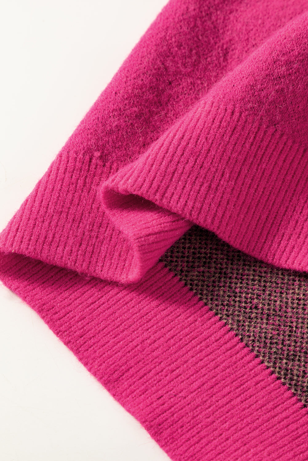 Pull tricoté décontracté à motif animal féroce rose rouge