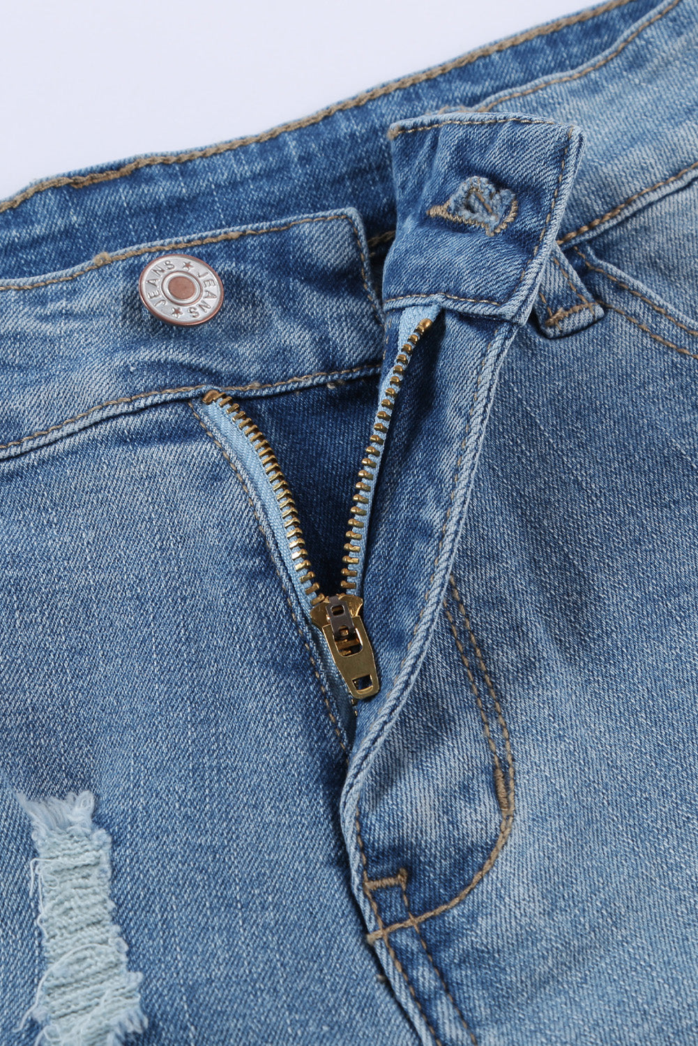 Vintage kratke hlače iz obledelega in obledenega jeansa
