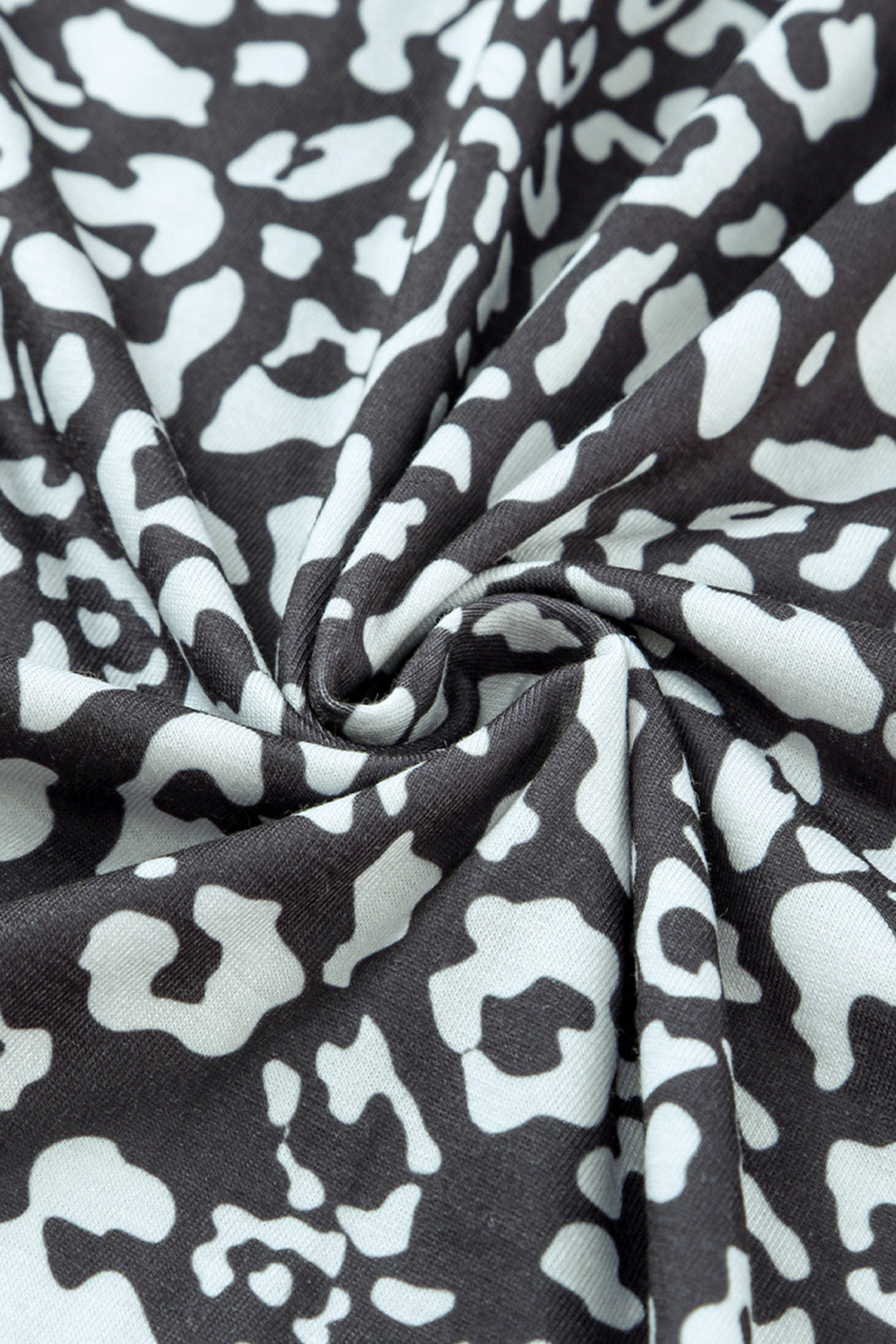Robe longue grise sans manches à poches et imprimé léopard