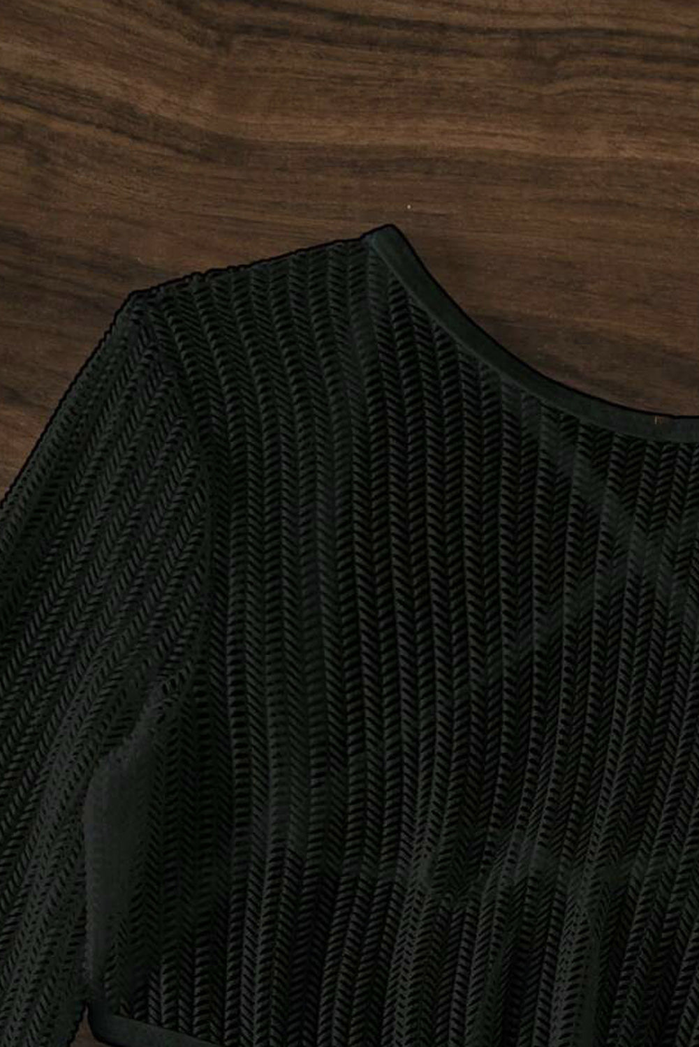 Black 3pcs Micro Bikini with O-ring Backless Crochet Dress Cover up