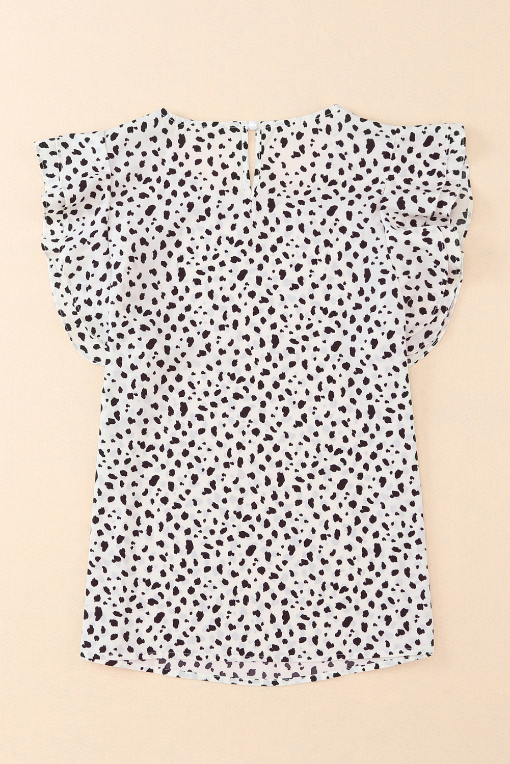 Majica s naborima i O-izrezom s uzorkom leoparda