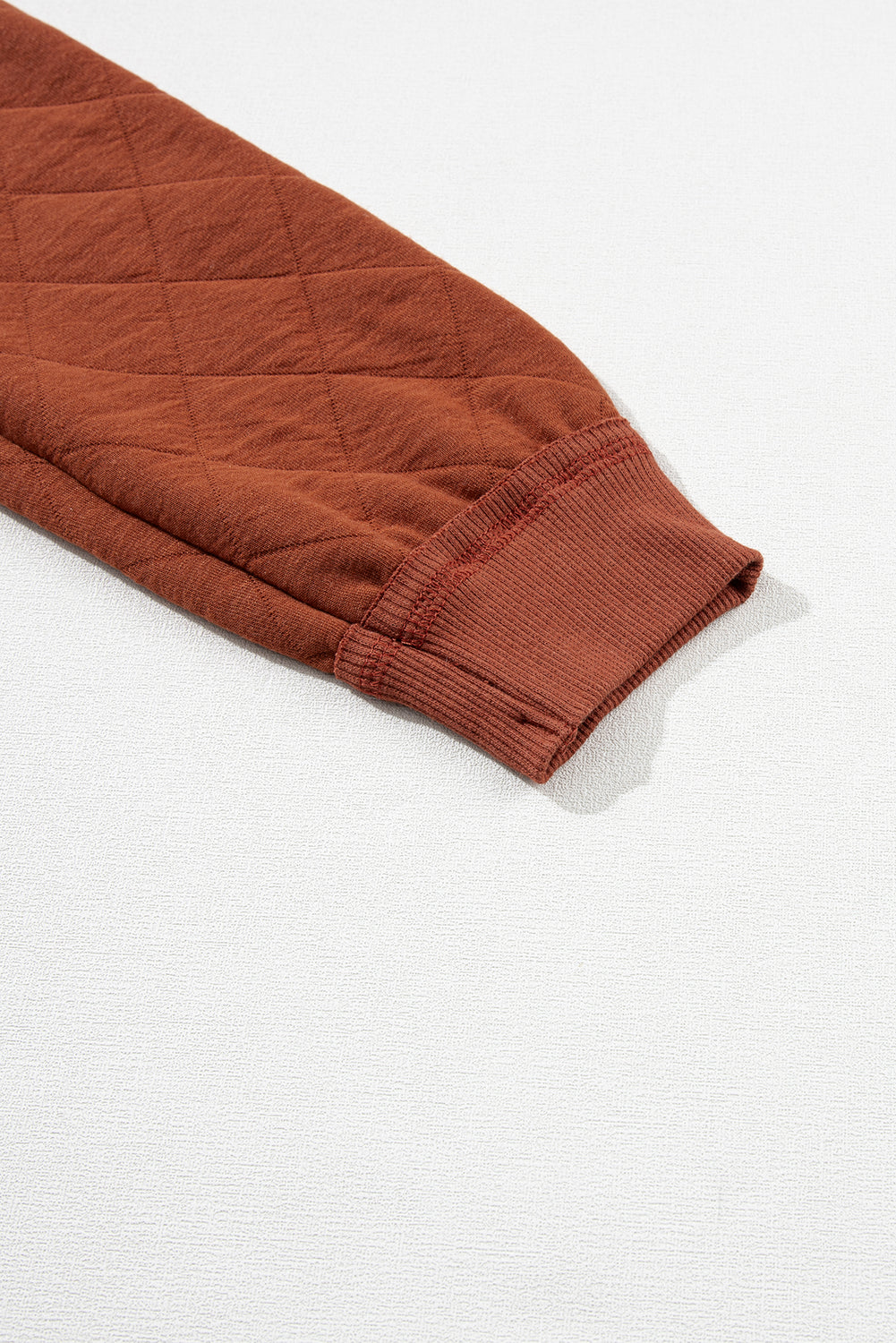 Chestnut Quilted Patchwork Exposed Seam Hoodie