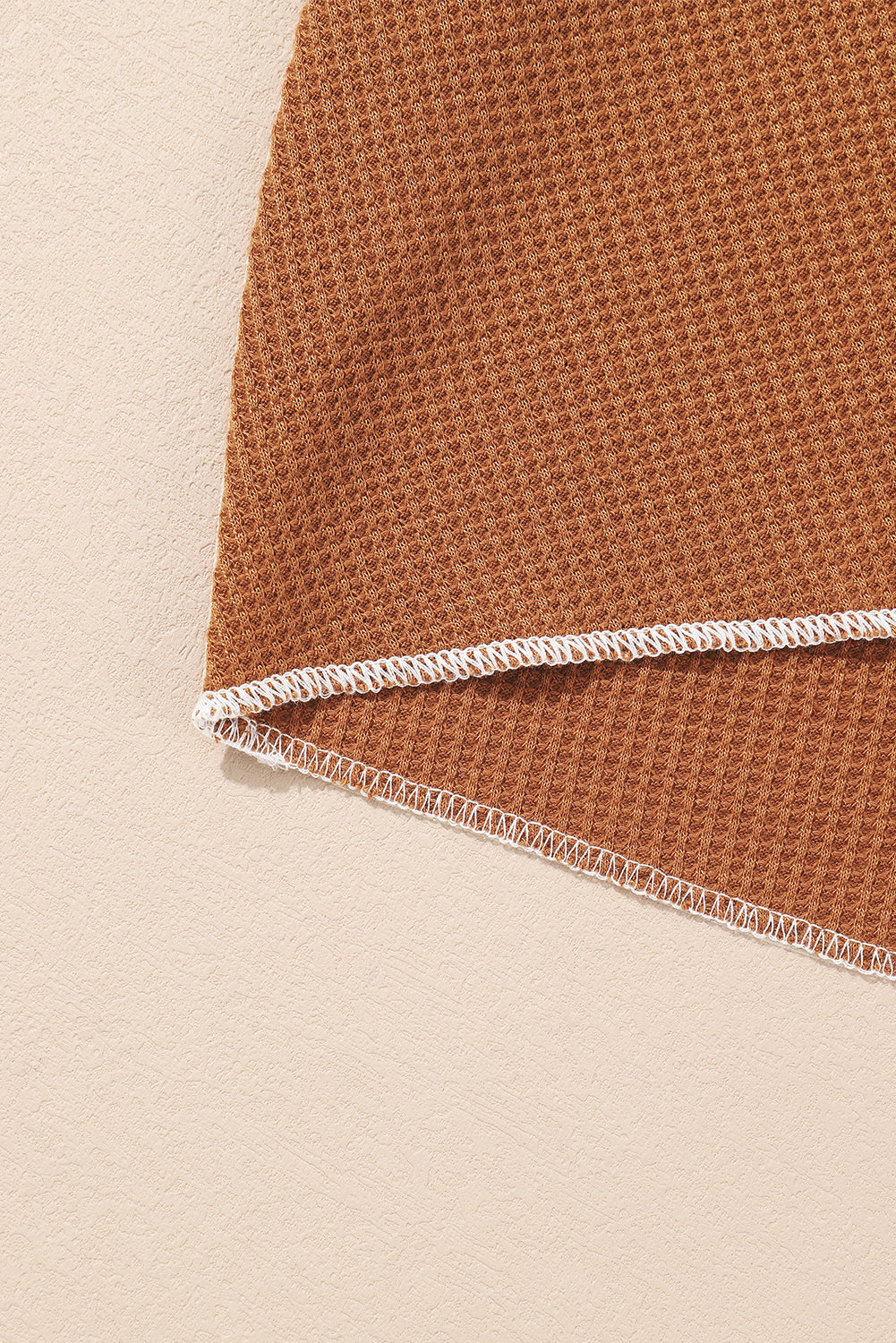 Chestnut Exposed Seam Detail Plus Size Textured Top