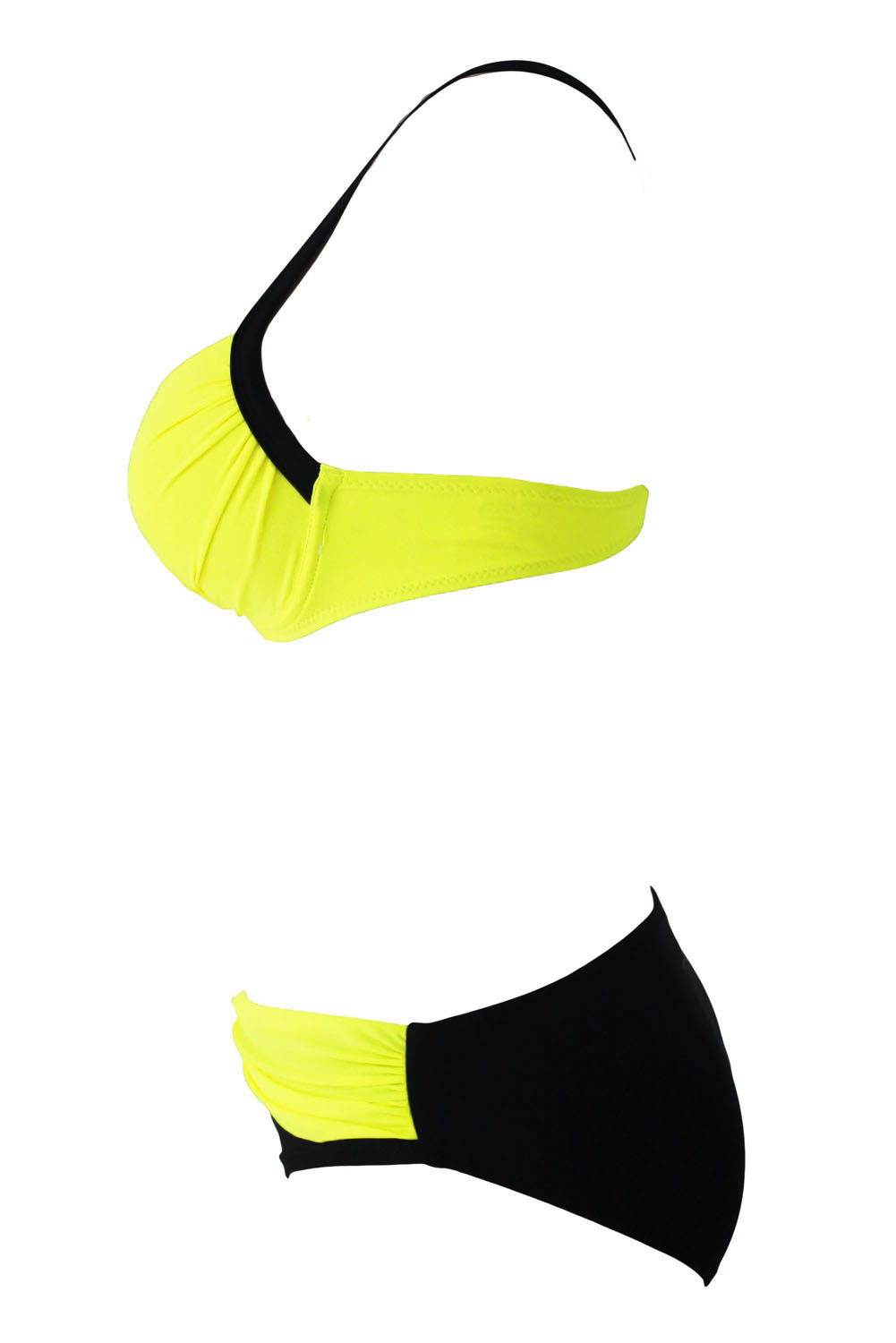 Seksi rumeni podloženi komplet bikini na potiske