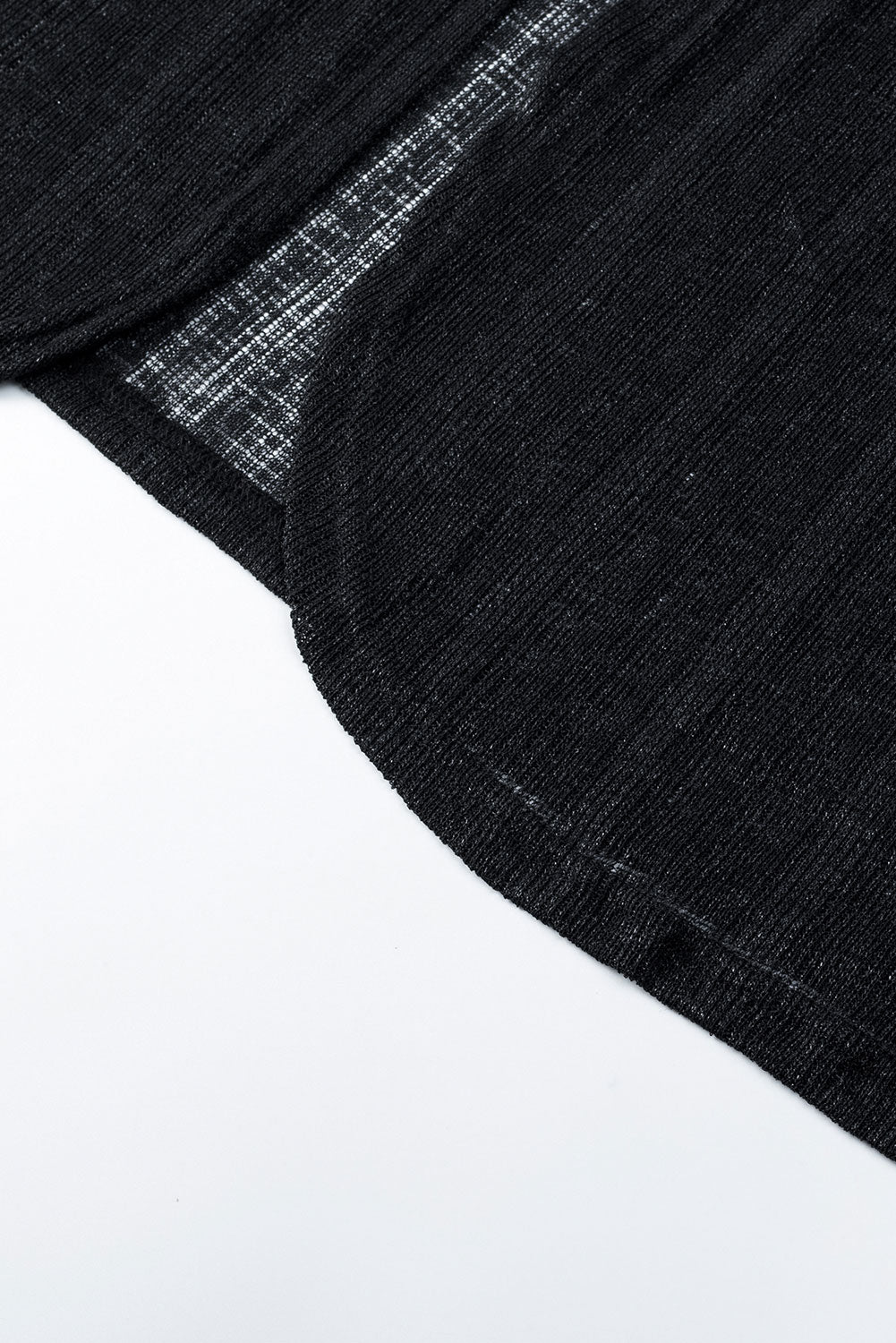 Cardigan a maniche lunghe in maglia leggera nera trasparente