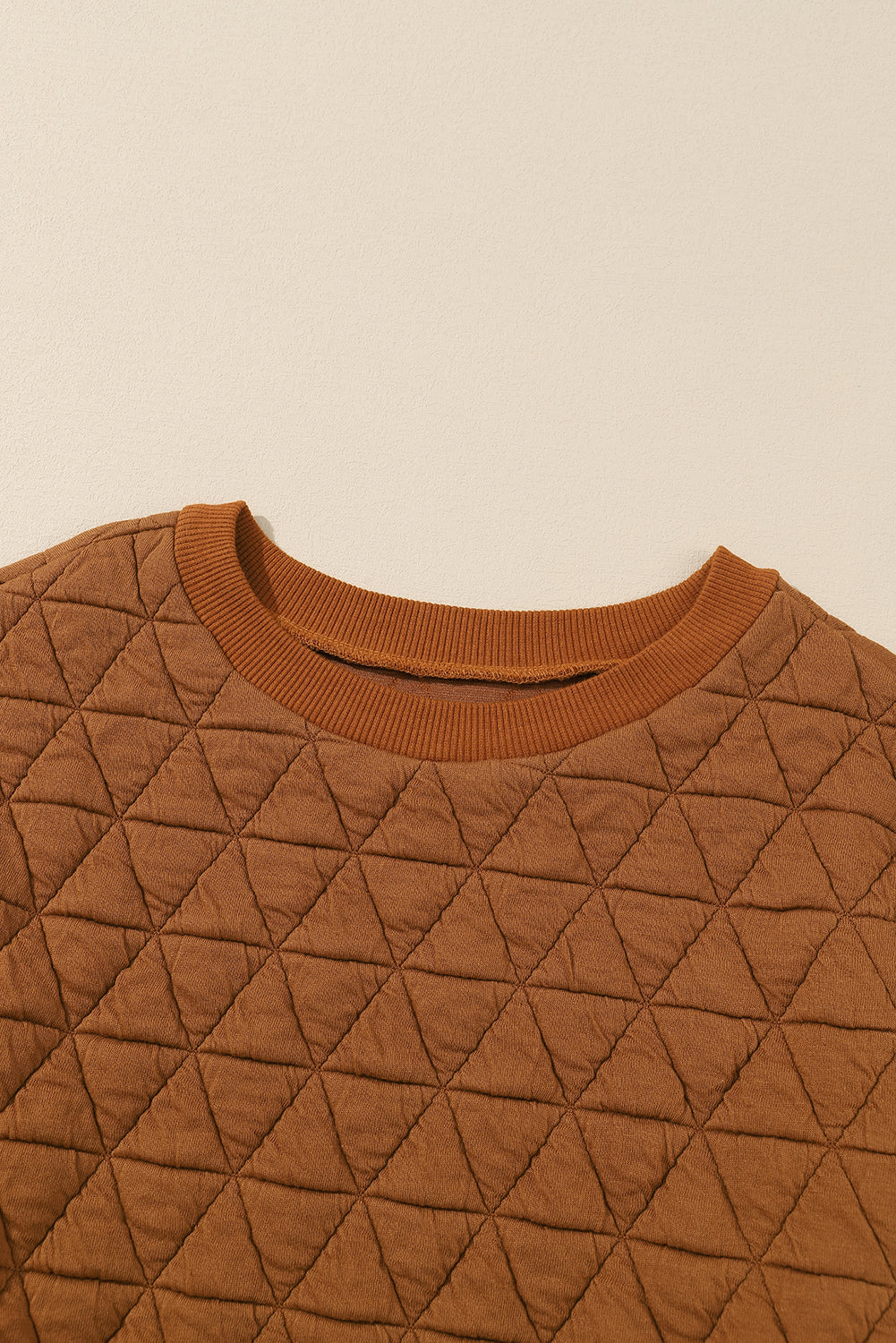 Chestnut Casual Crinkle Quilted Pullover Top