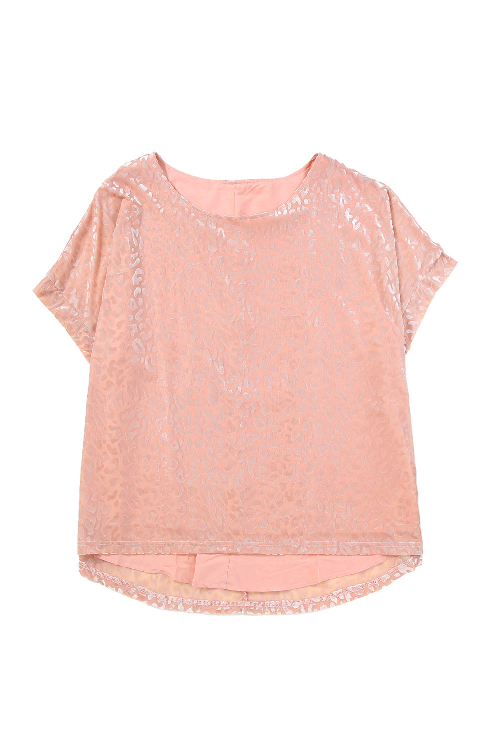 Pink Plus Size Ombre Glitter Leopard T-shirt