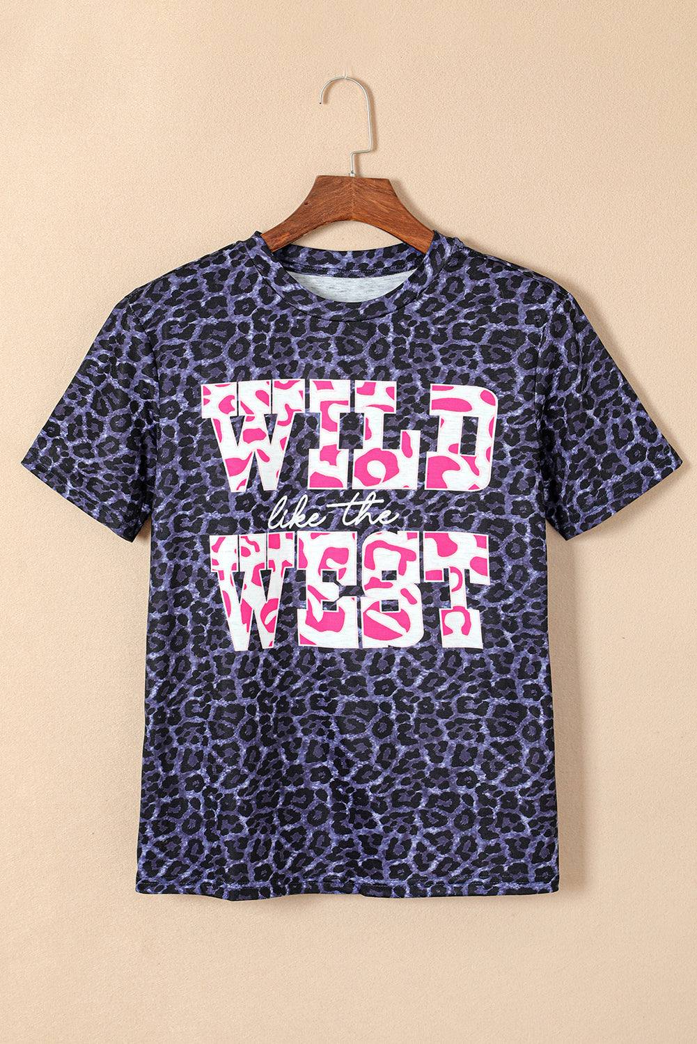 Črna WILD kot WEST leopard majica