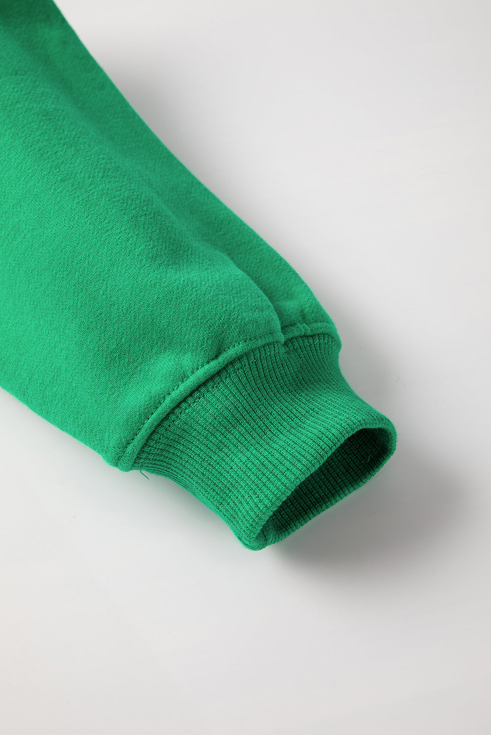 Sweat-shirt en tissu éponge à épaules tombantes et doublure en polaire uni vert foncé