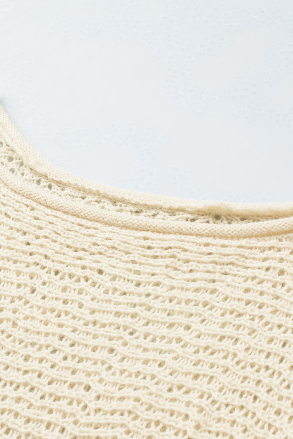 Prozirni pleteni pulover boje marelice