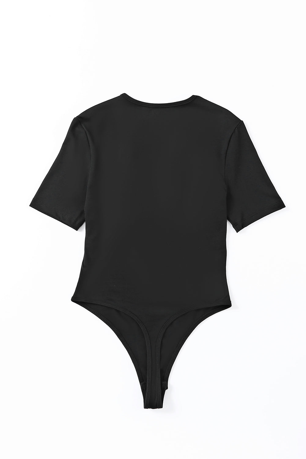 Black Short Sleeve High Cut Bodysuit