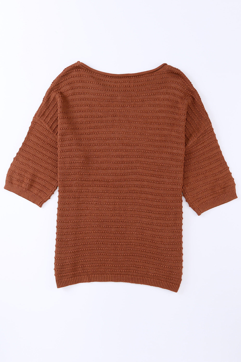 T-shirt à épaules tombantes en tricot texturé abricot