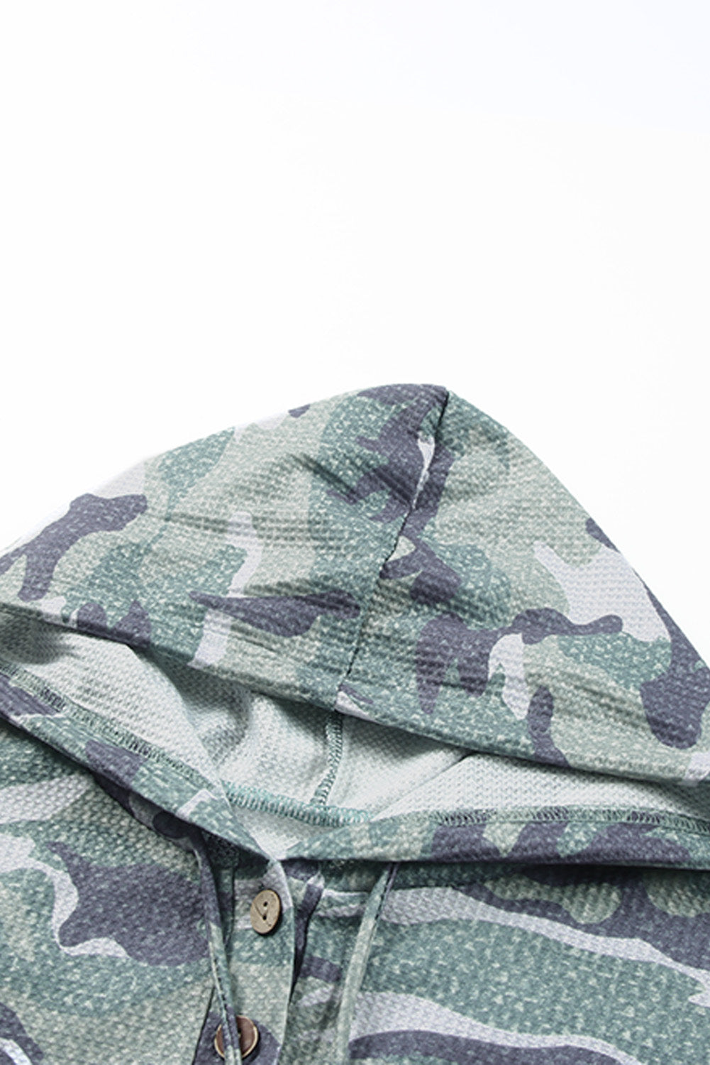 Sweat à capuche oversize vert à manches longues et imprimé camouflage