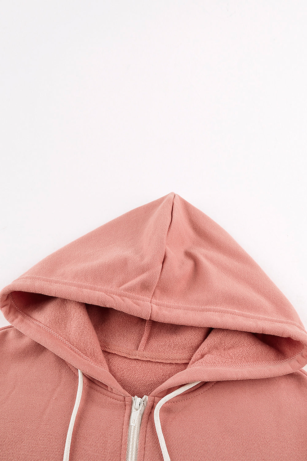 Giacca rosa con cappuccio con zip