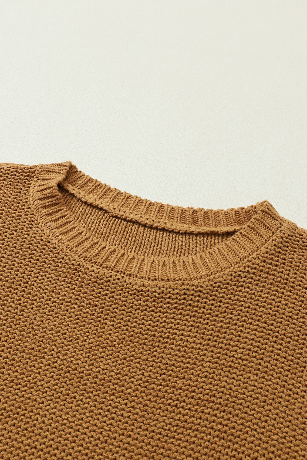 Maglione ampio lavorato a maglia strutturato slouchy marrone