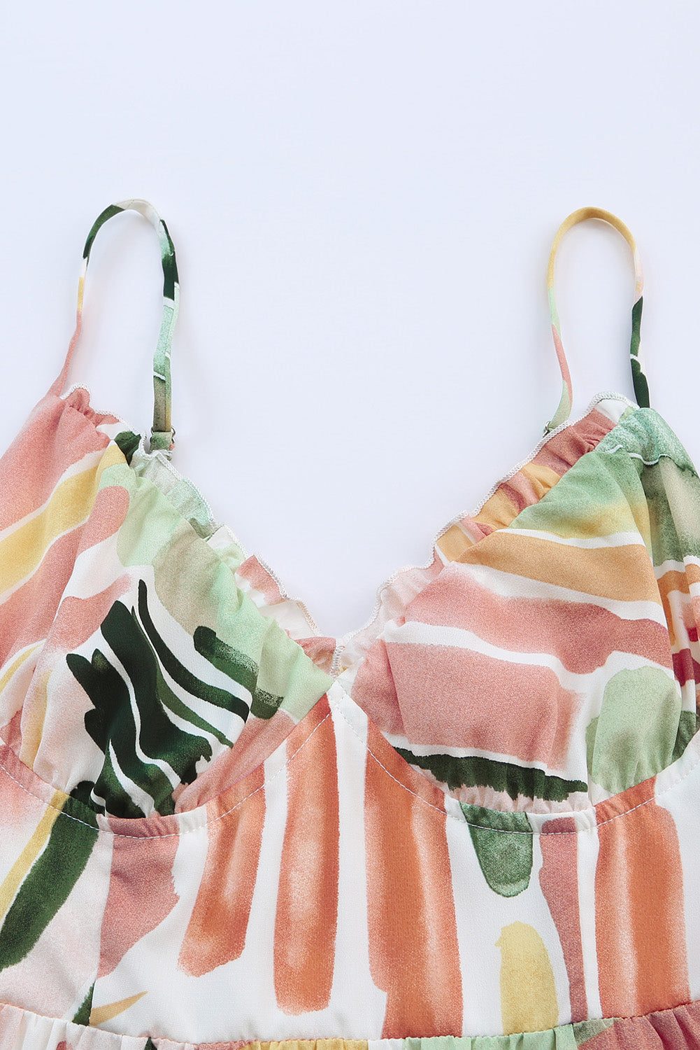 Multicolor Spaghetti Straps Graffti Print Long Dress
