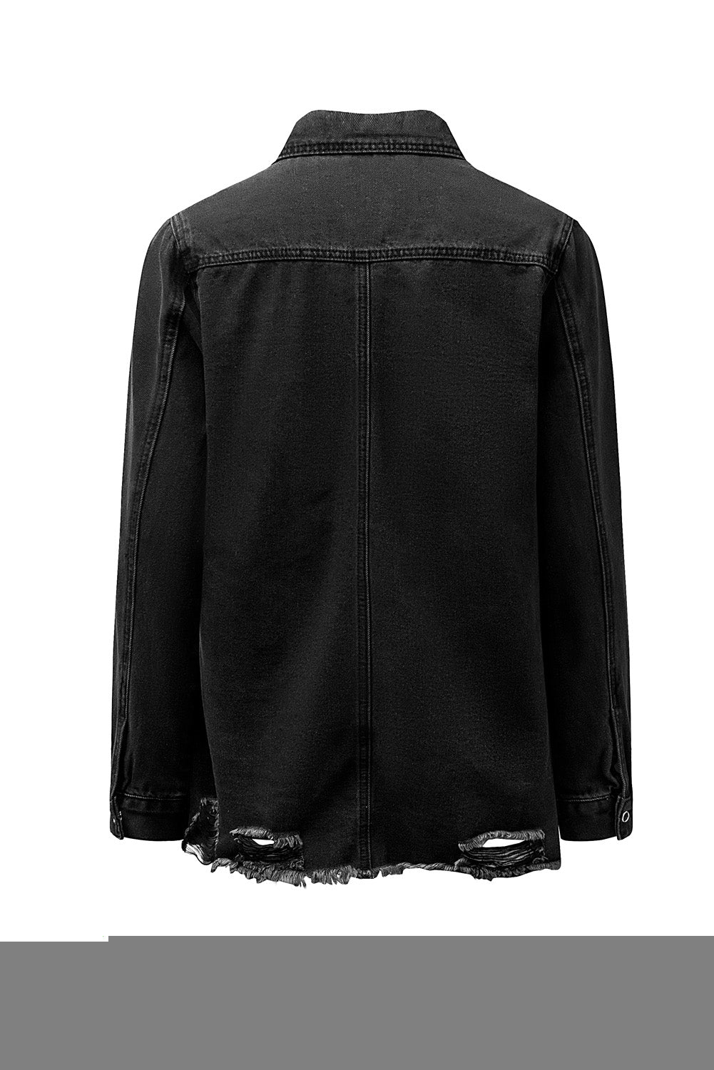 Schwarze zerrissene Jeansjacke