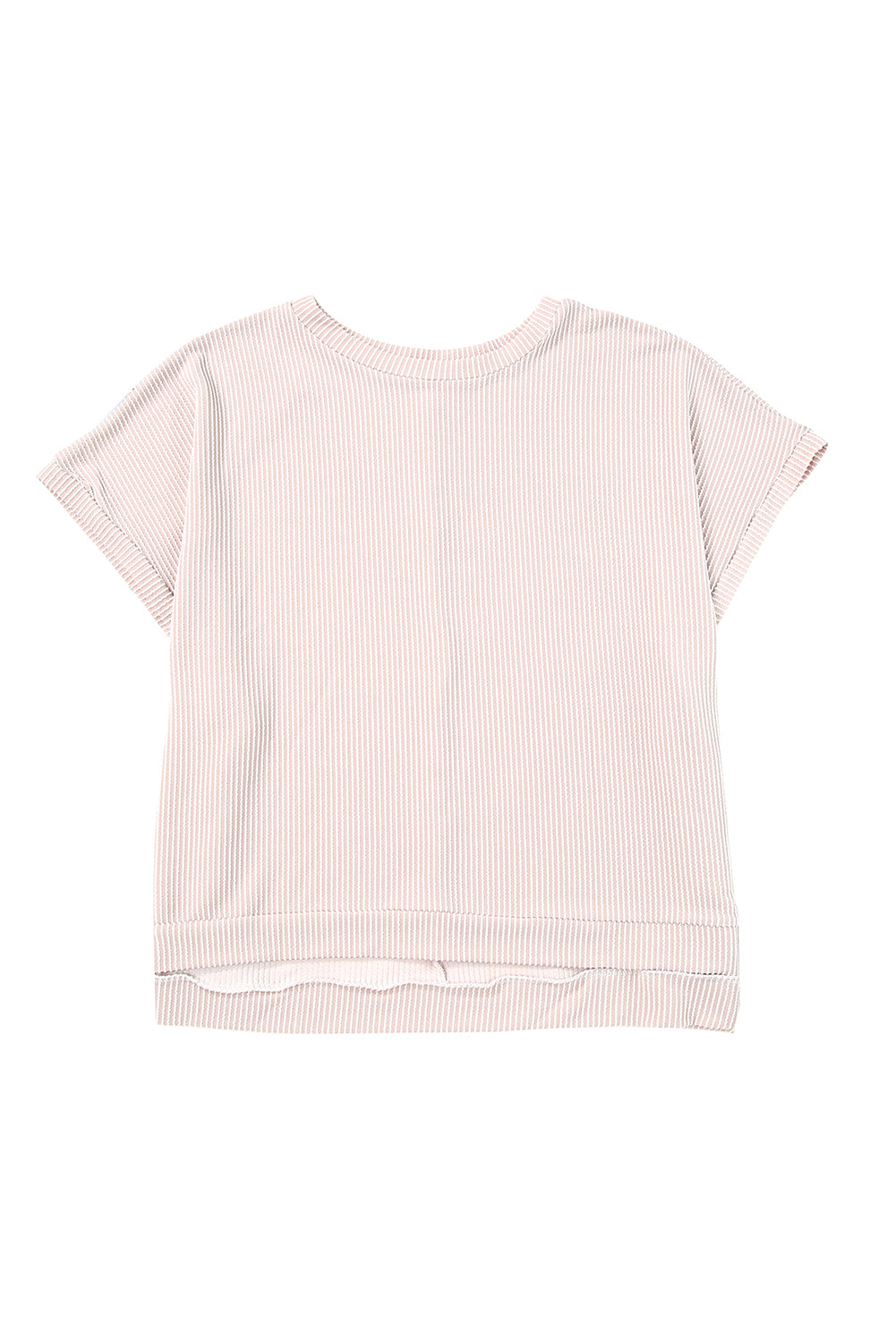 T-shirt oversize con tunica con maniche a pipistrello in maglia a coste color albicocca