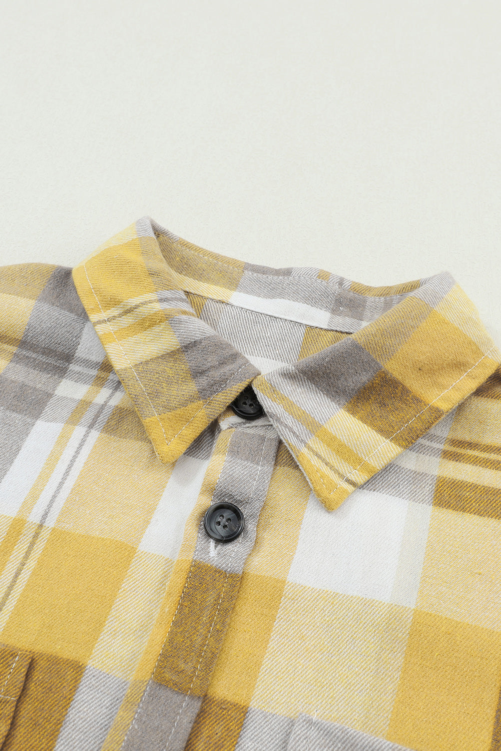 Camicia con taschino applicato scozzese abbottonato giallo