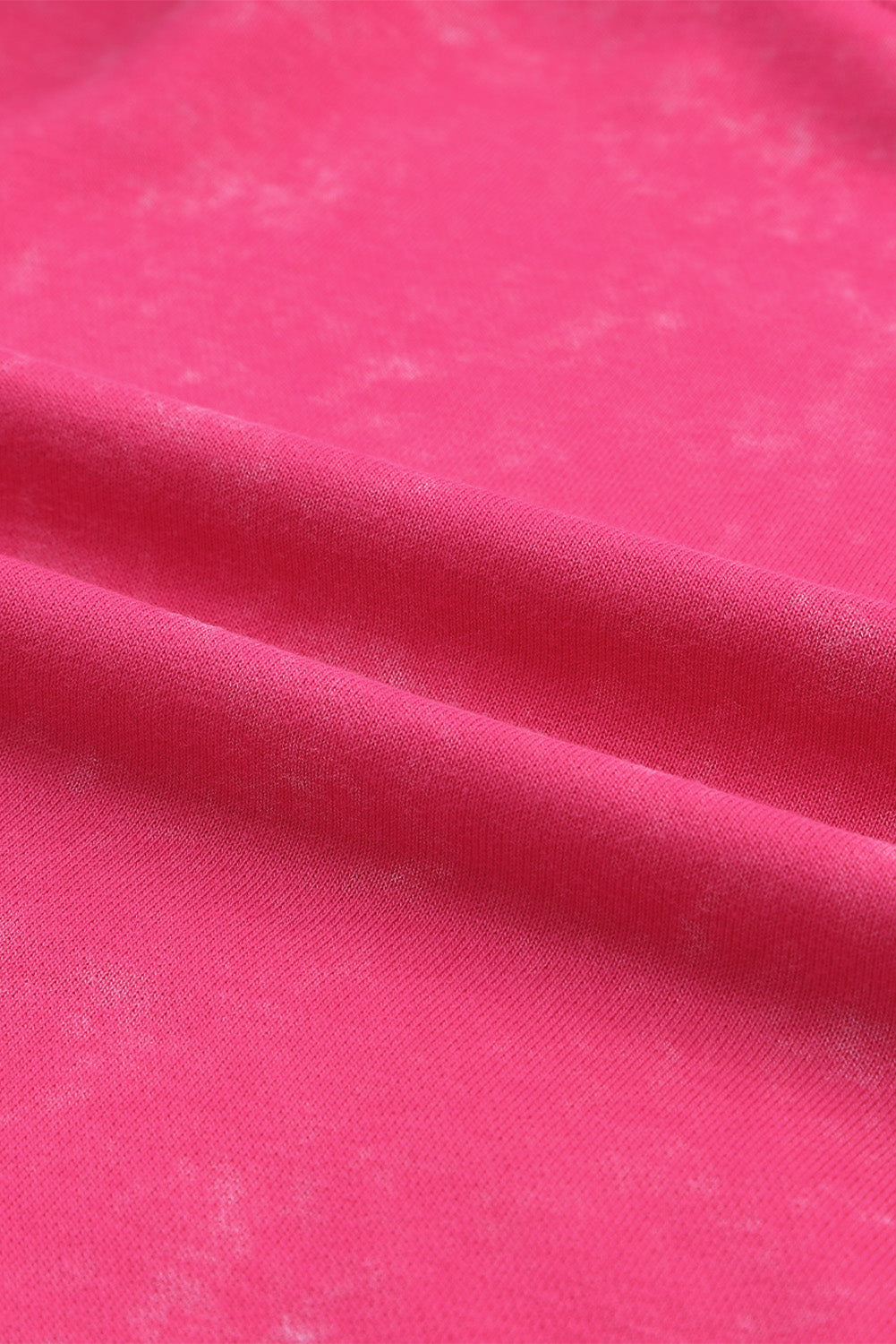 Rose Acid Wash Pulover sproščenega kroja z šivi in ​​razporki