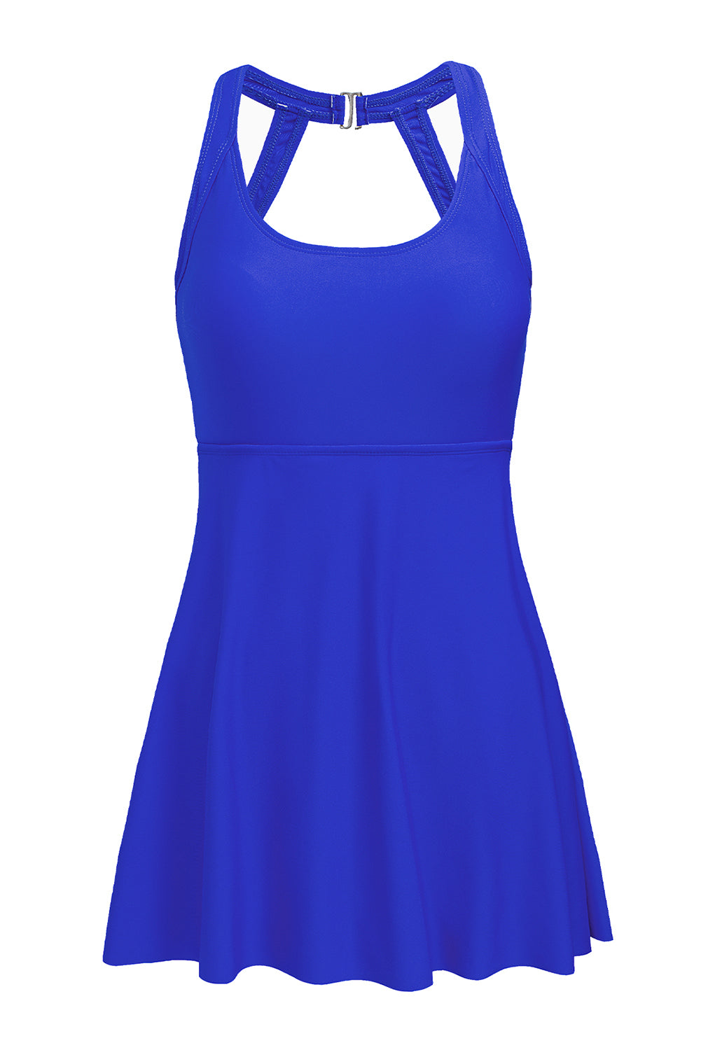 Jednodijelni kupaći kostim u stilu plave suknje s naramenicama