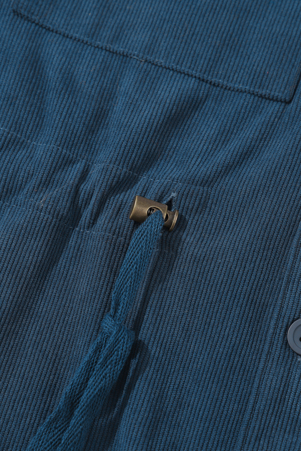 Blaue Jacke aus Cord-Jacquard-Strick in Übergröße mit aztekischem Rücken