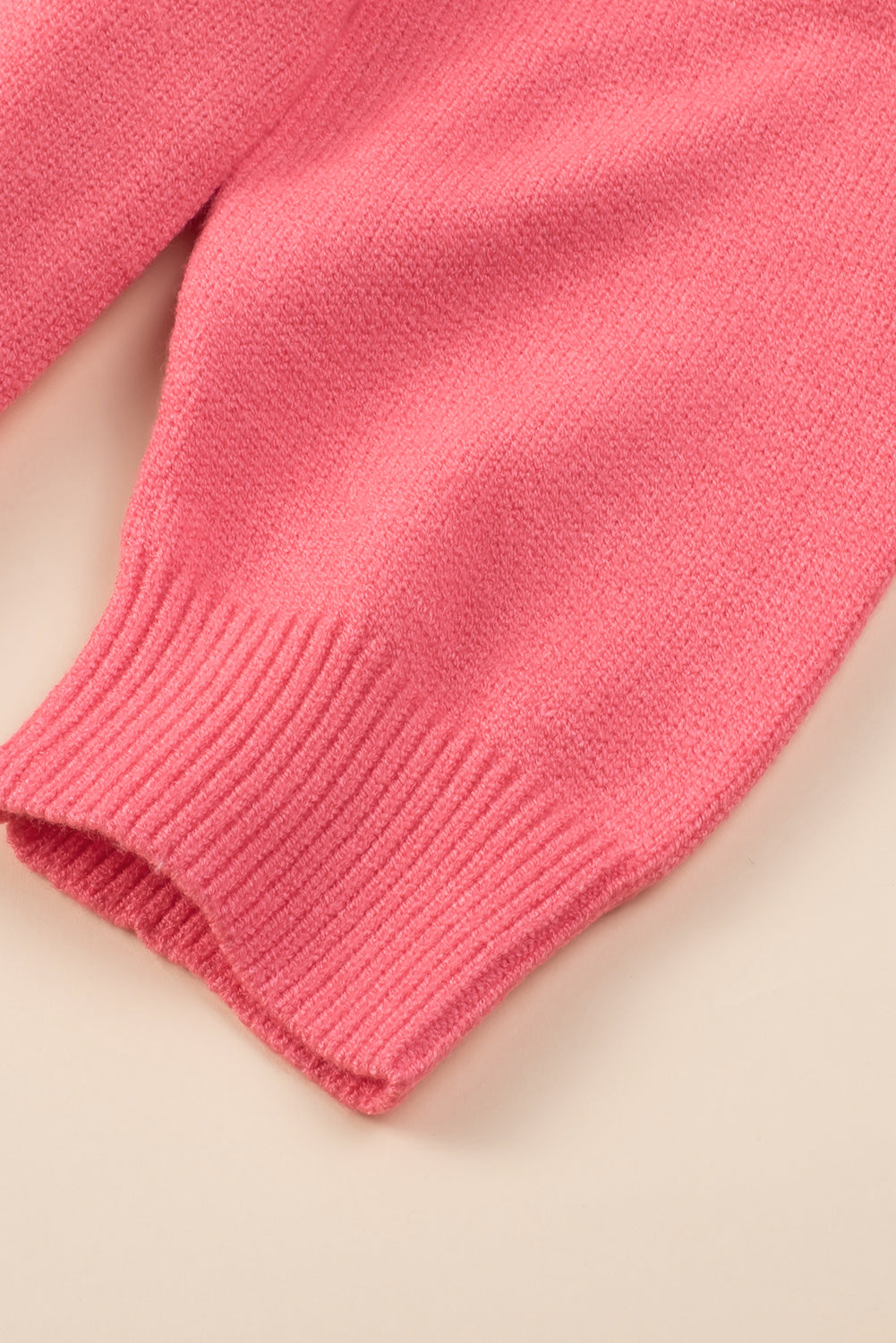Pink Plus Size Drop Shoulder V Neck Sweater