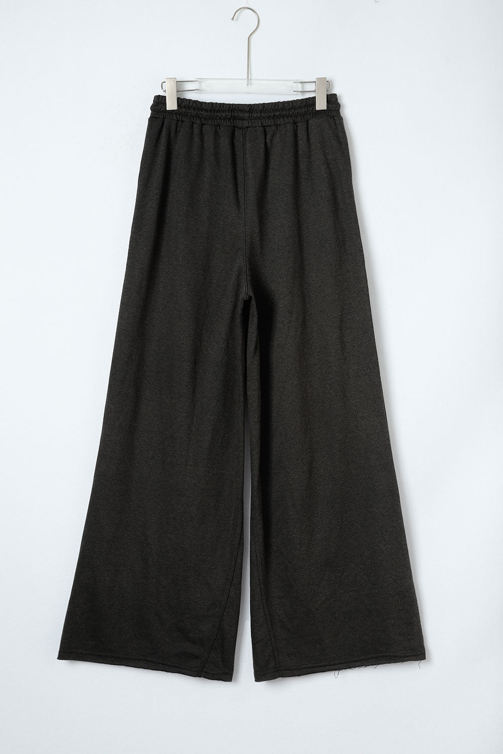 Pantalon large rétro gris délavé à cordon de serrage