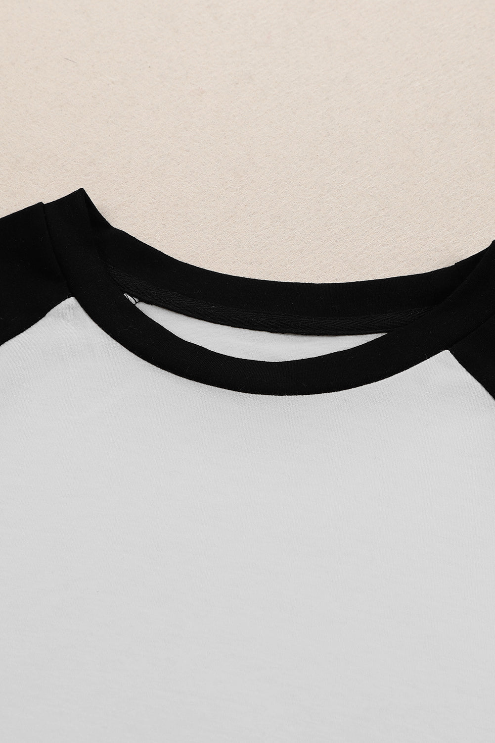 Black Color Block Raglan Sleeve Pullover Top