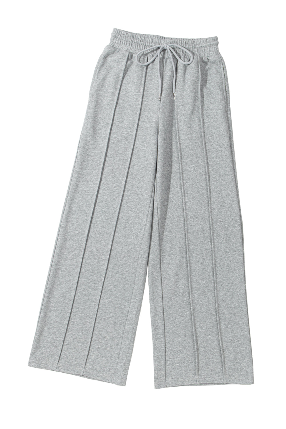 Pantalon de survêtement large taille haute avec cordon de serrage et coutures gris