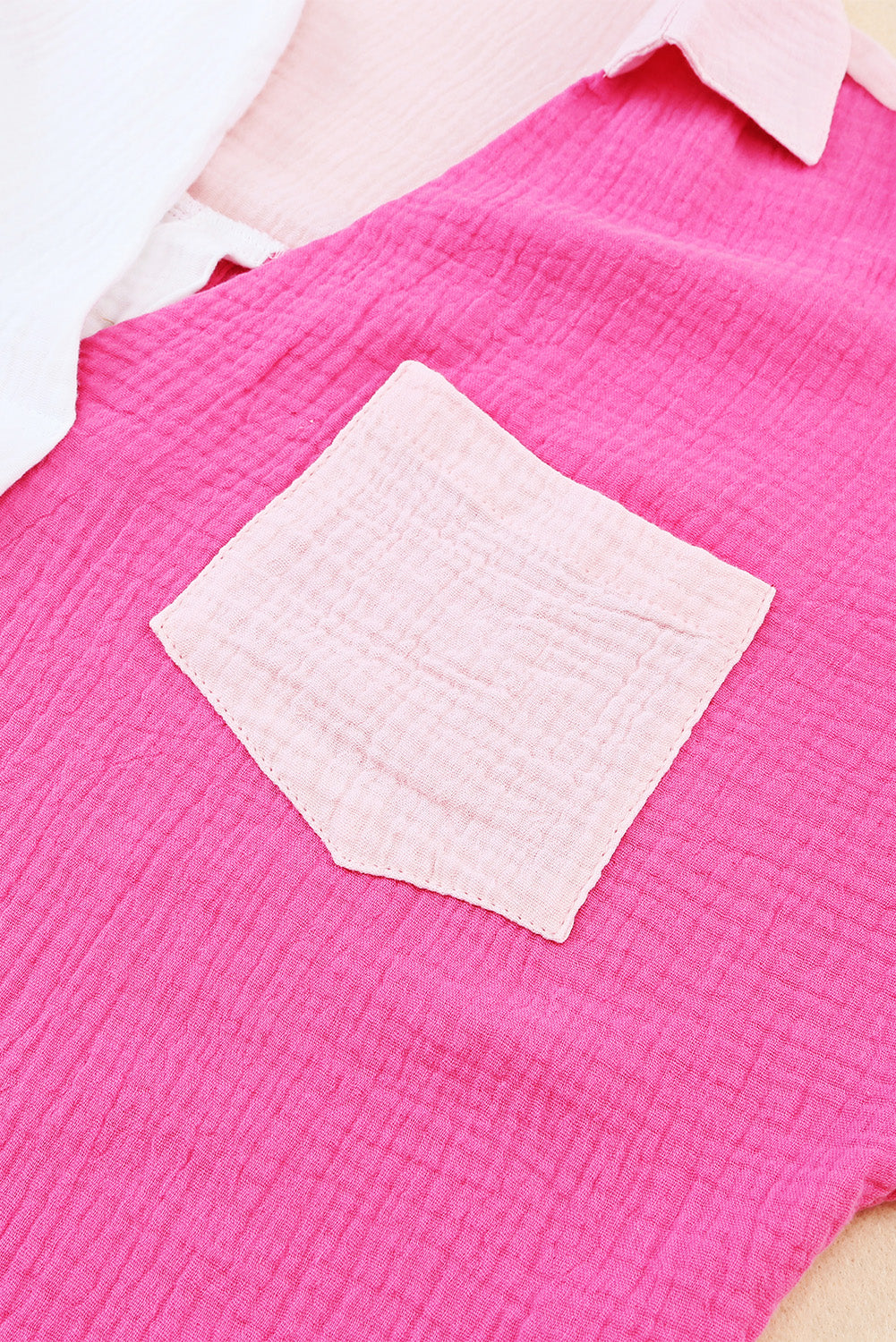 Rose Collared Neck Color Block Polo Shirt