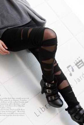 Leggings in lamé elasticizzato nero