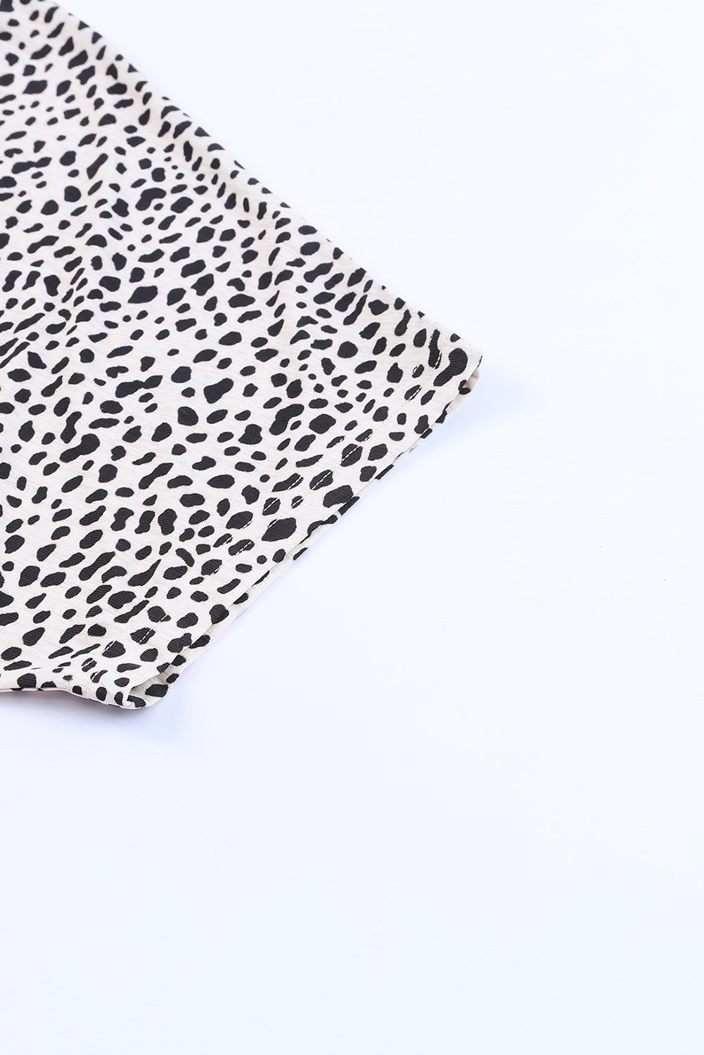 Haut tunique noir à imprimé léopard avec poches latérales