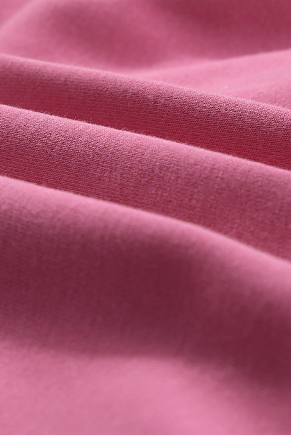 Sweat-shirt rose vif à ourlet côtelé, encolure boutonnée et poche