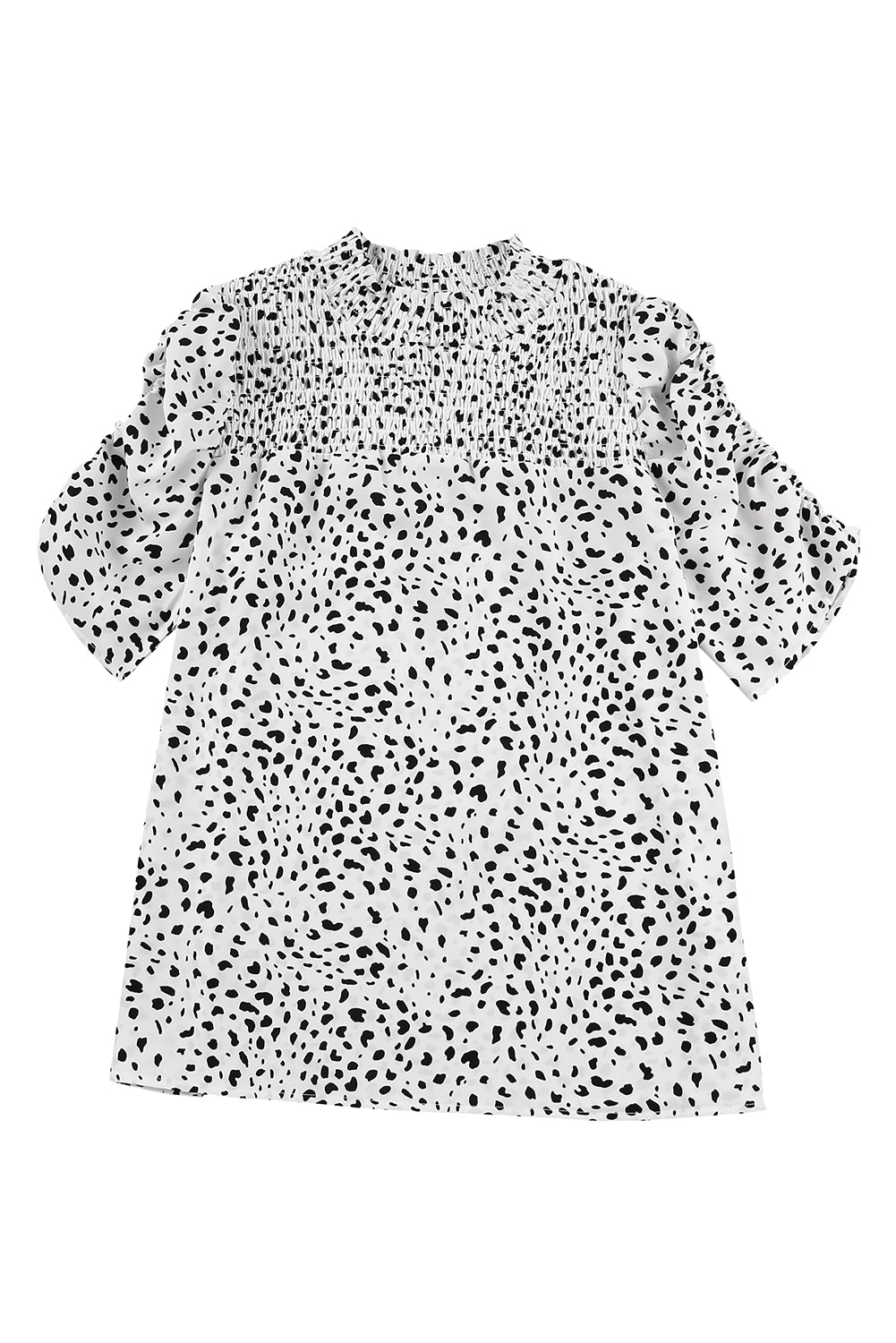 Bluza z mehurčastimi rokavi z leopardjim detajlom