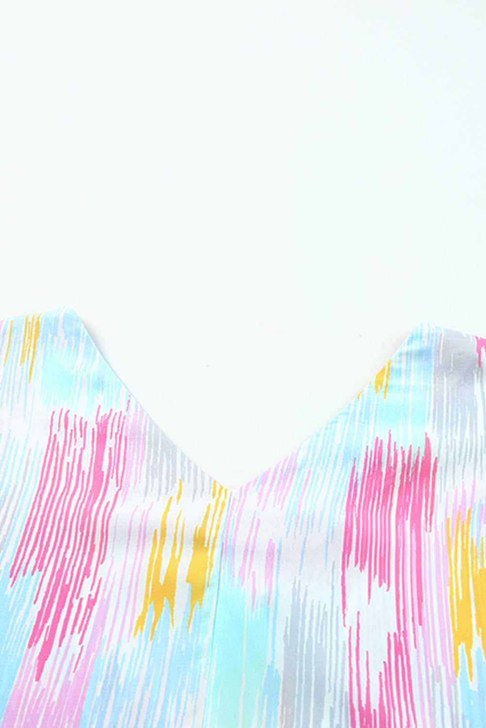 Rosa Dolman-Bluse mit abstraktem Print und V-Ausschnitt
