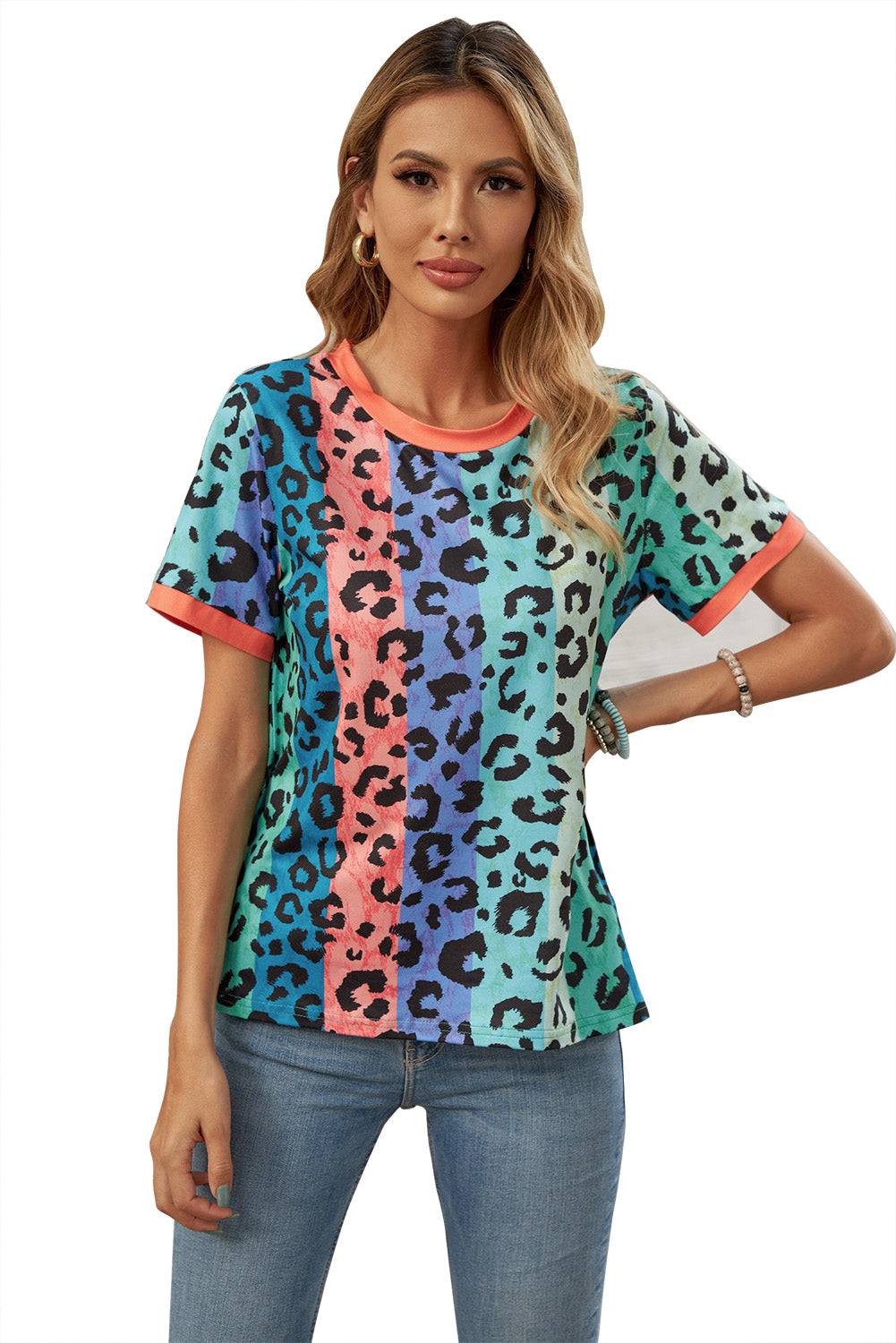 T-shirt Leopardata Base Multicolor