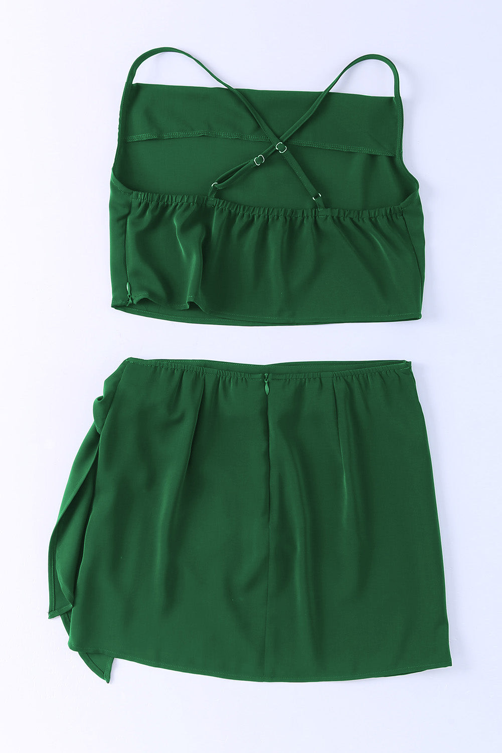 Green Drape kratki top i set suknje na omot