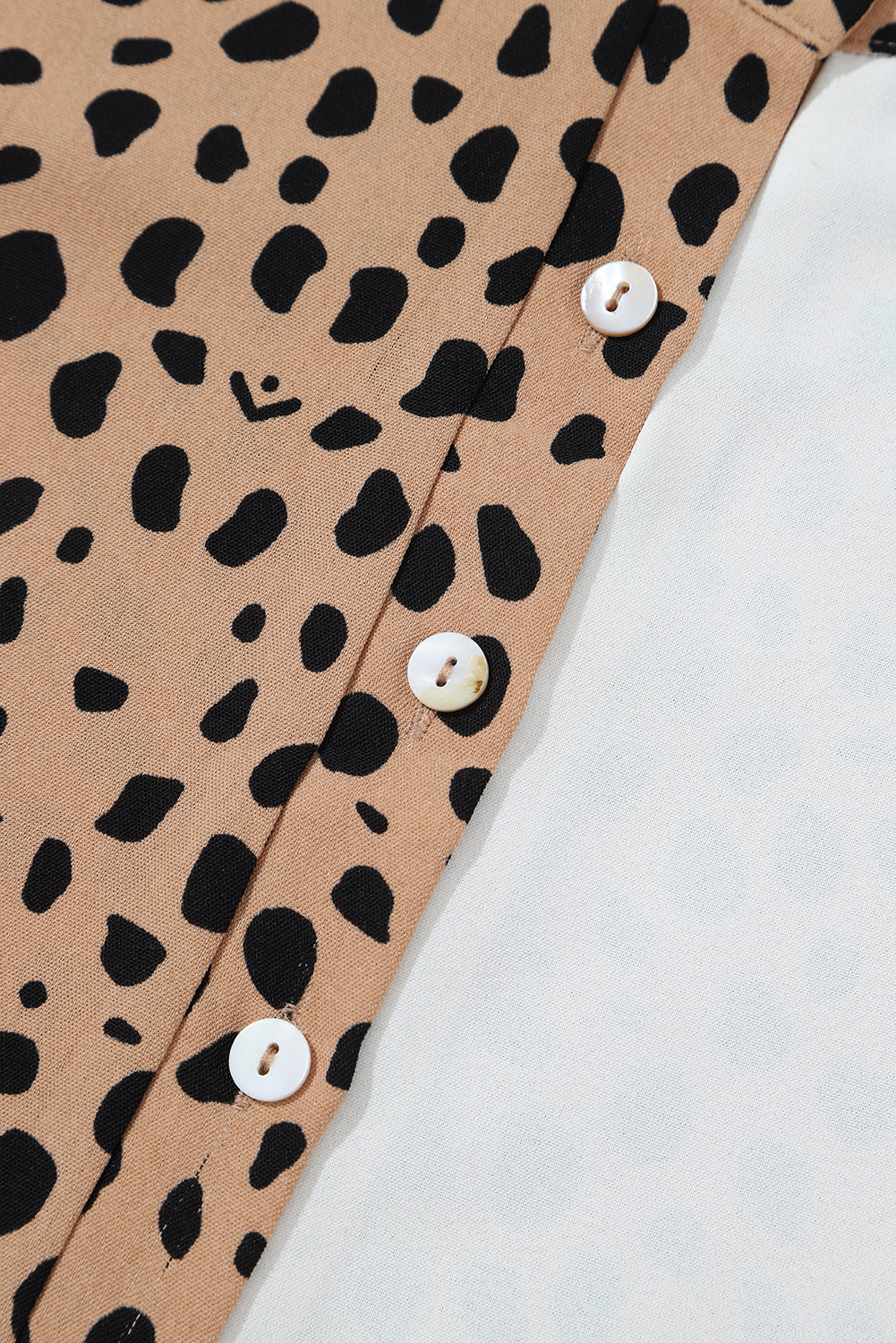 Kaki leopard ležerna bluza s pola gumba