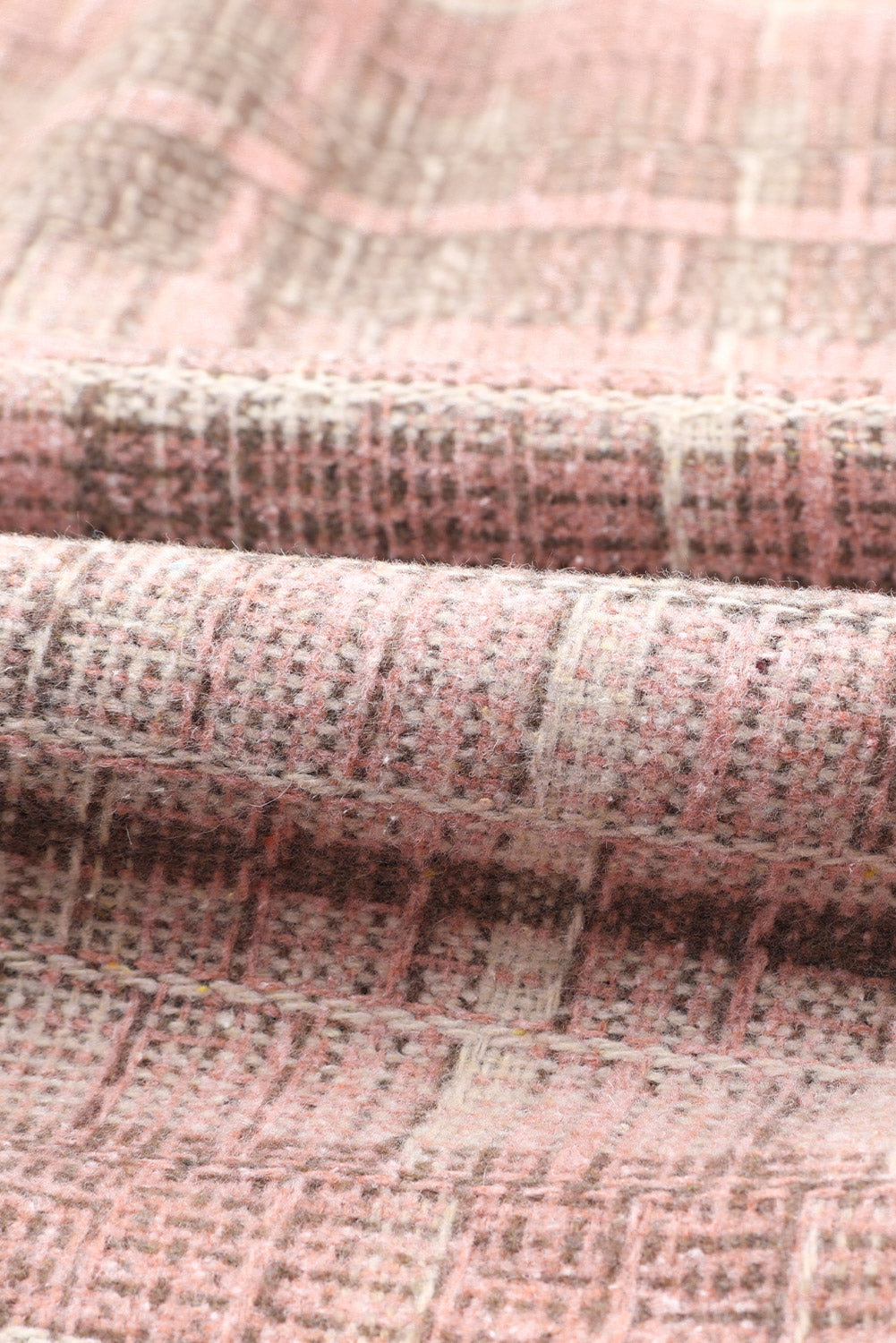 Cappotto scozzese macramè rosa taglie forti